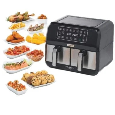 Kenwood Digital Twin Air Fryer 4 Liters + 4 Liters _ Black/silver
